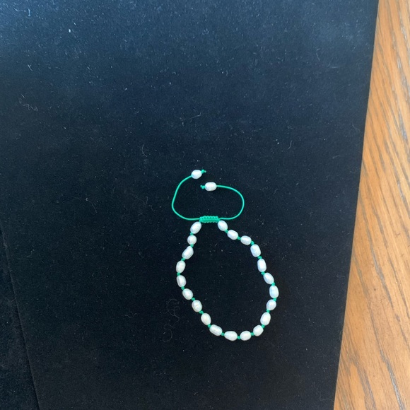 Revolve Shashi Genuine Freshwater Pearl Beaded
Bracelet, GREEN Cord, NWT - Picture 2 of 3